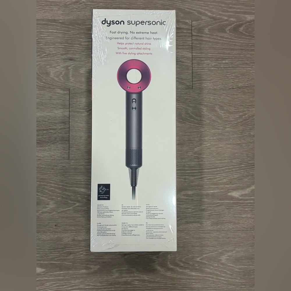 Dyson Supersonic Hair Dryer Iron/Fuchsia NEW Sealed Full Set Authentic - Picture 2 of 4